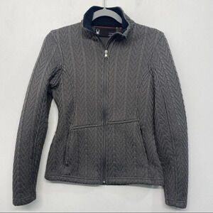 Spyder Womens Major Core Cable Stryke Gray Sweater Jacket Full Zip Sz S